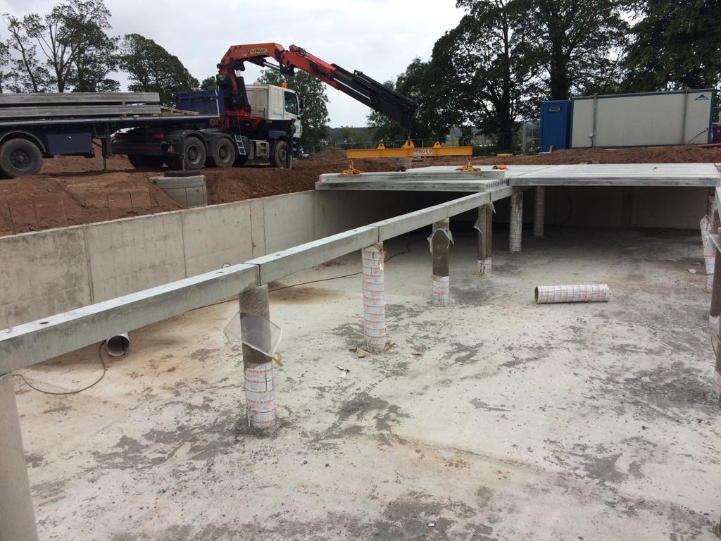 Fitting 250mm Prestressed Hollowcore Slabs Beams On A New Attenuation Tank In Cork
